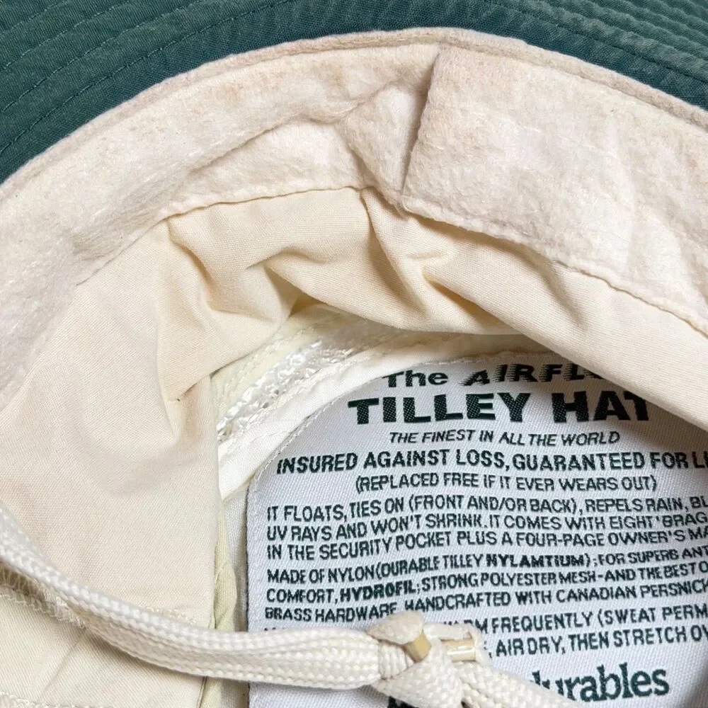 Vintage Tilley Endurables Airflo T4 Safari Hat Khaki Made Canada Size 7 1/4